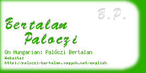 bertalan paloczi business card