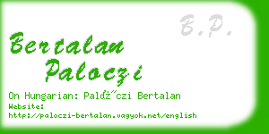 bertalan paloczi business card